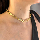 Choker Grossa + Pulseira Grossa Cartier + 6 argolinhas Grátis  Banhados a Ouro 18k